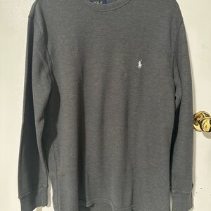Polo by Ralph Lauren Gray Crew Neck Long Sleeve Tee